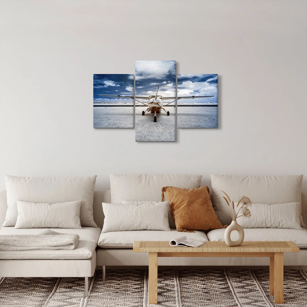 Tablou cu aeroplan cu motor (90x60 cm)