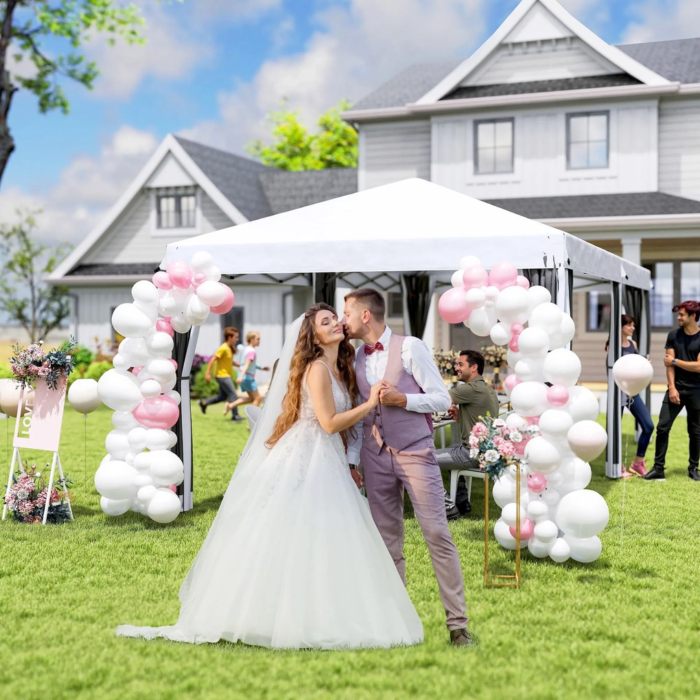 Outsunny Foisor de gradina cu plasa de tantari, alb, 3x6m | Aosom Romania