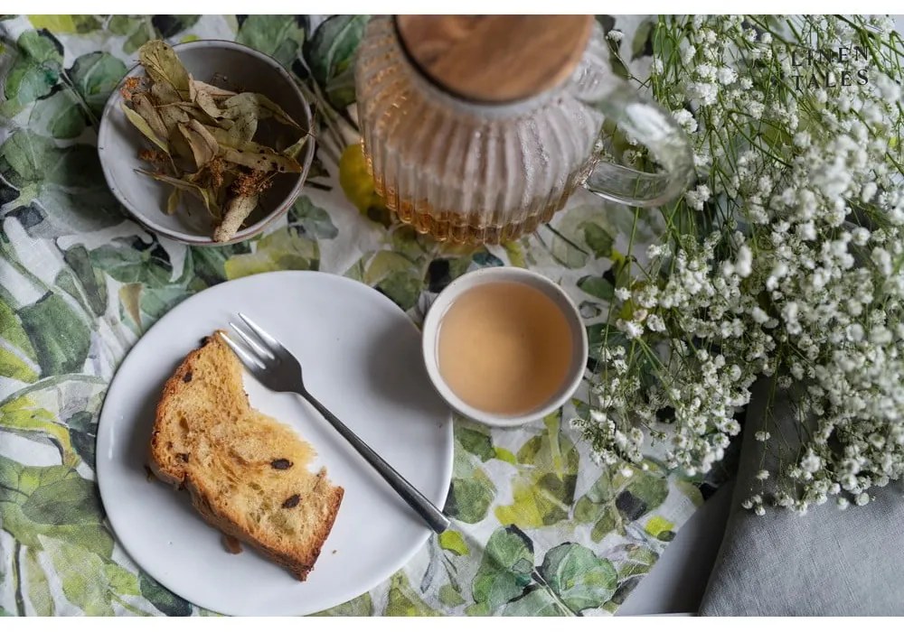 Coasters verde 4 buc. din material textil Lotus – Linen Tales