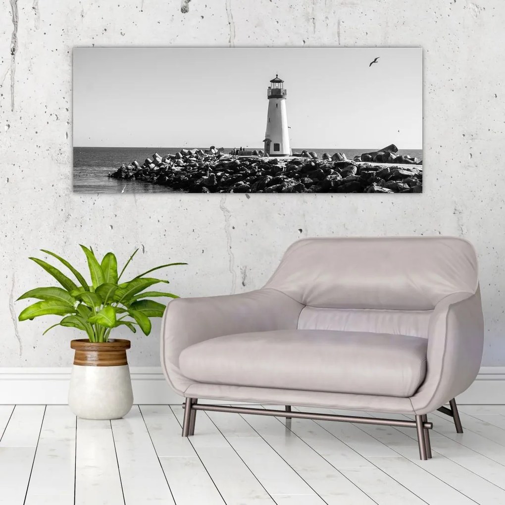 Tablou - Far de pe coastă, Santa Cruz, California (120x50 cm)