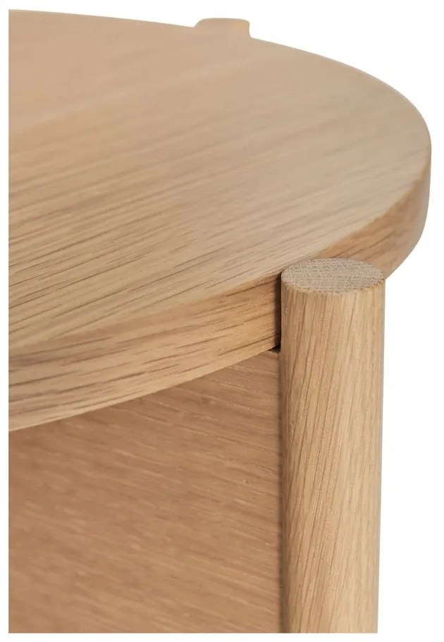 Măsuță auxiliară rotundă cu aspect de lemn de stejar ø 45 cm Heritage – Hübsch