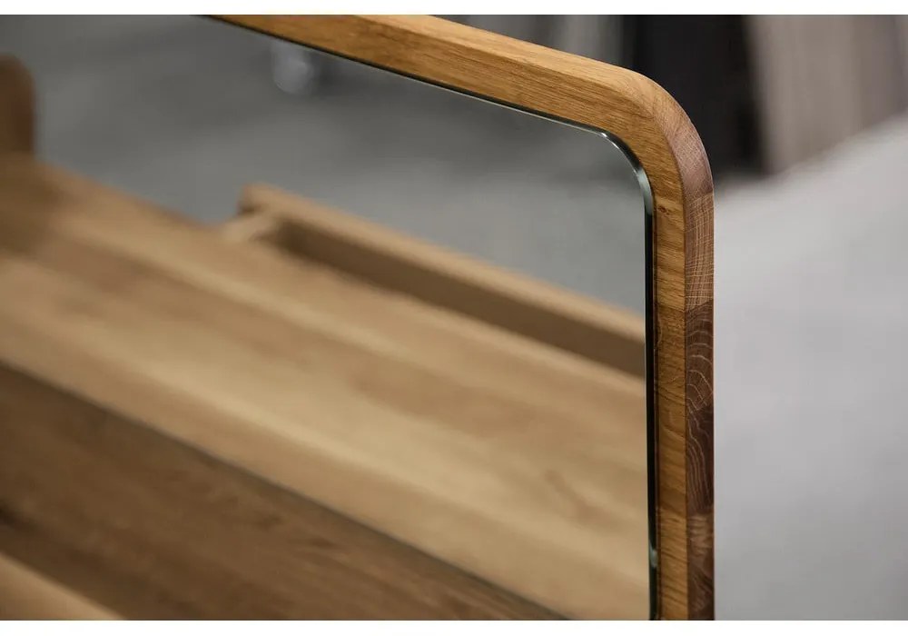 Măsuță de toaletă din stejar cu oglindă 110x45 cm Retro - The Beds