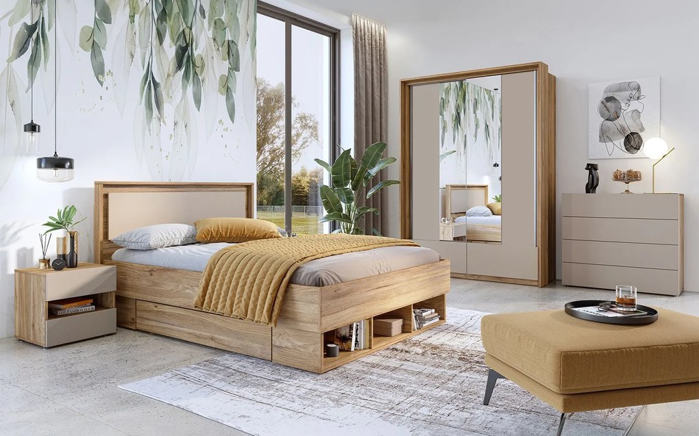Pat lemn masiv Eleganza 140/160×200 cm - 160x200