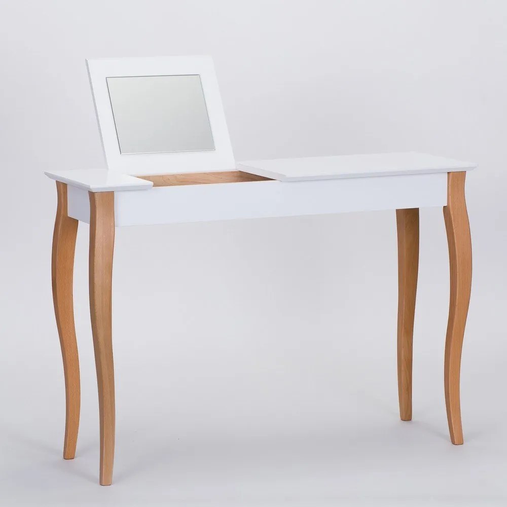 Masă de toaletă cu oglindă Ragaba Dressing Table, lungime 105 cm, alb