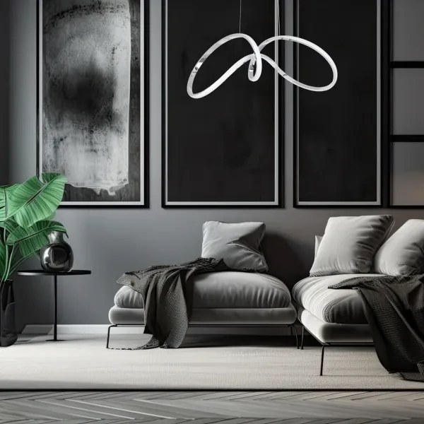 Lustră LED pe cablu TESORO LED/48W/230V crom lucios