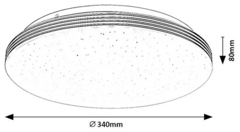 Rabalux 75057 - Plafonieră LED TOMA pentru baie, 18 W, 230 V, IP44, Ø 34 cm