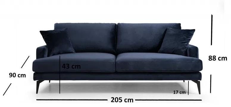 Canapea cu 3 Locuri Papira 3 Seater - Navy Blue