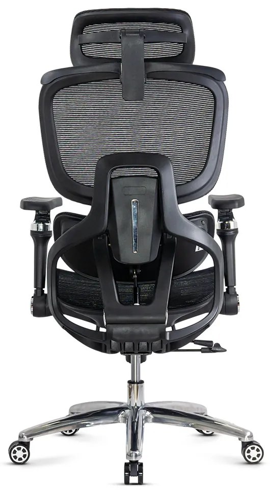 Scaun ergonomic de birou negru rezistent 150 kg din mesh cu suport lombar cu masaj și încălzire SYYT 9521