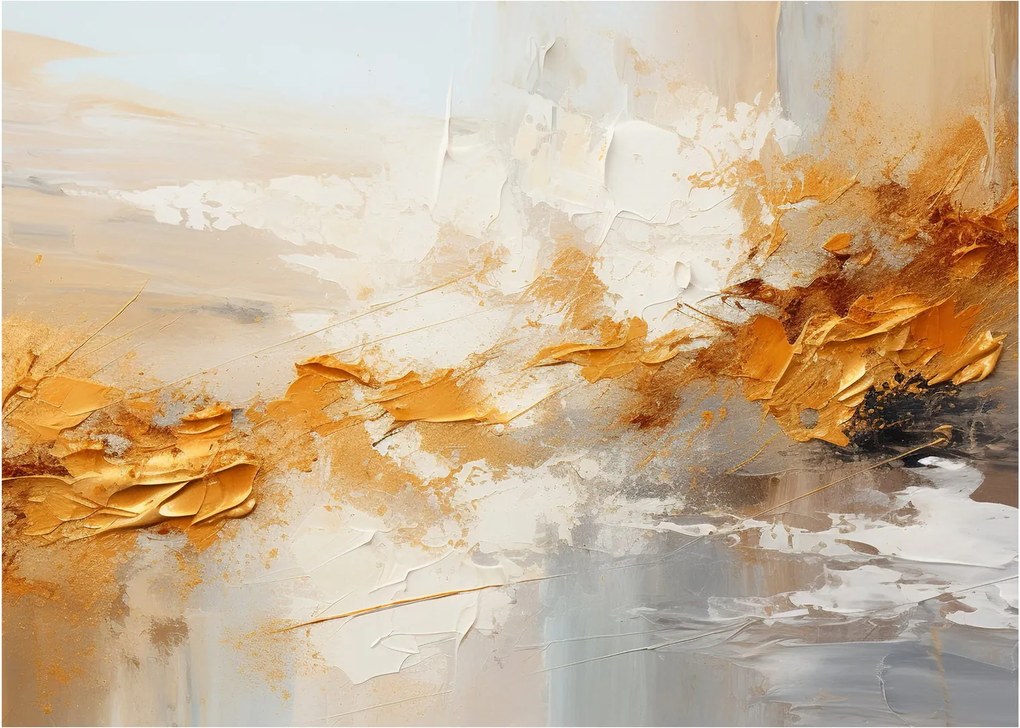 Tablou pe sticlă - Textura aurie (70x50 cm)