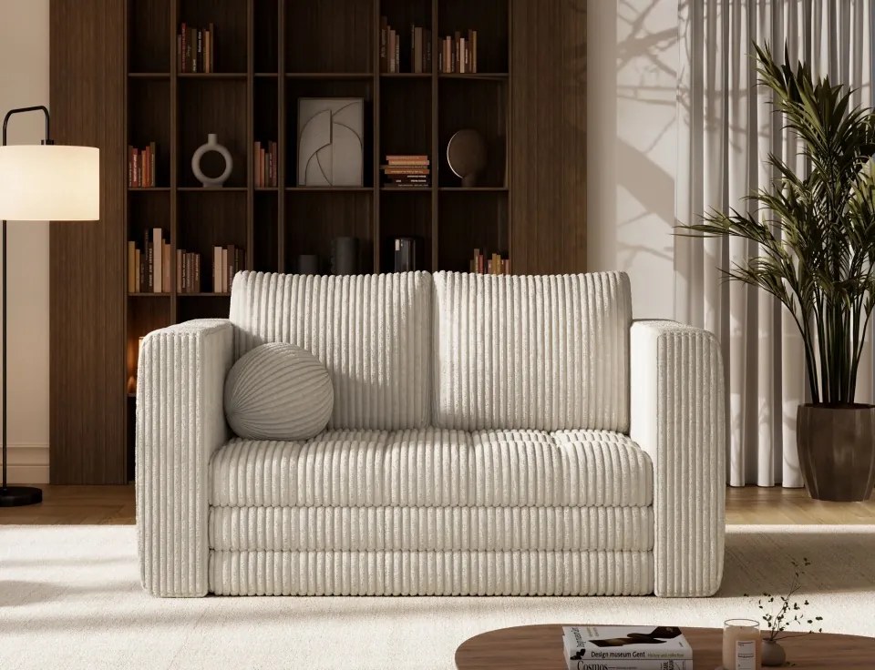 Canapea Kastol , beige velour extensibil, 137x71x74 cm – Modullo 18