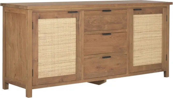 Bufet din lemn de tec si rattan " Boho Tec "