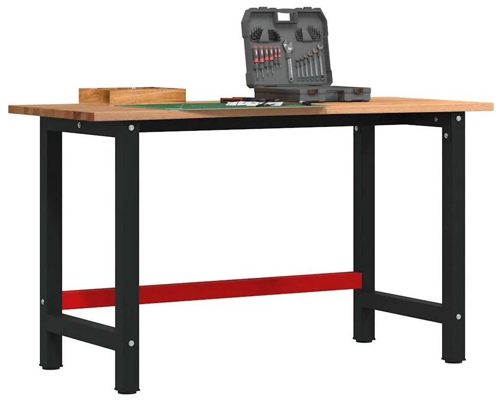 vidaXL Banc lucru maro deschis 140x60x81,5 cm lemn masiv stejar