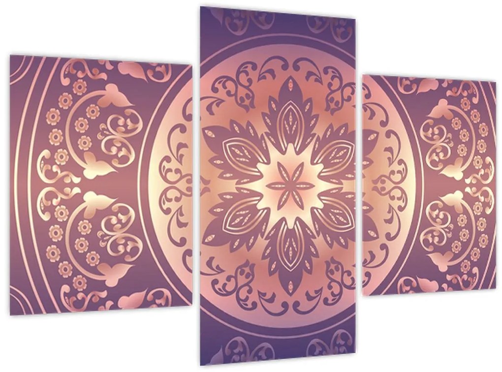Tablou - Mandala pe gradient violet (90x60 cm)