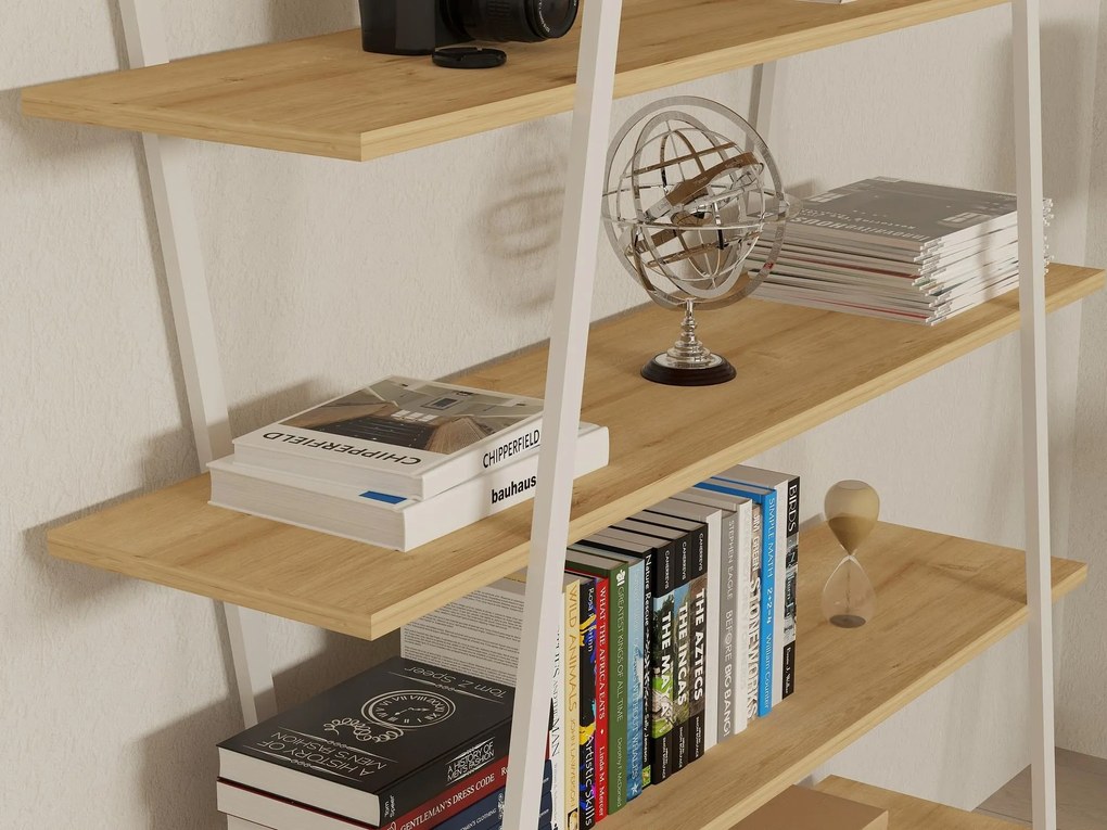 Set mobilier birou Daborotta (Stejar zafir + alb). 1107152