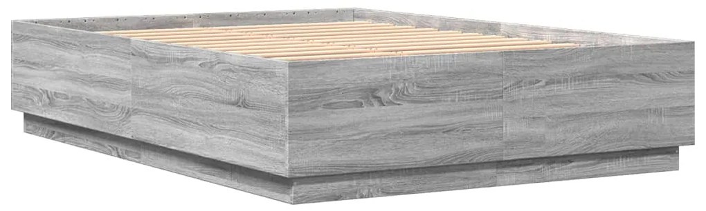 3209700 vidaXL Cadru de pat, gri sonoma, 150x200 cm, lemn prelucrat