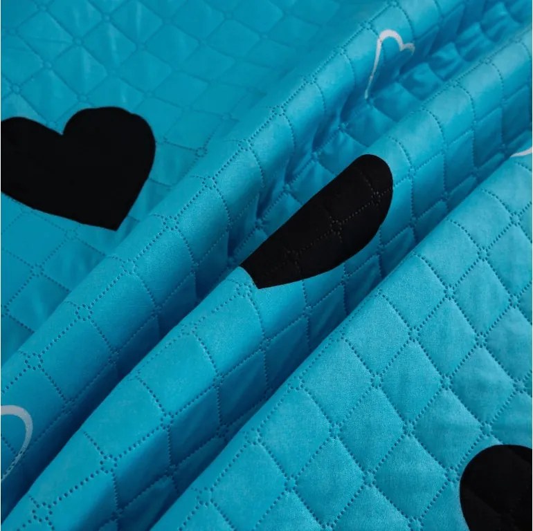Cuvertura de pat CORAZON albastru Dimensiune: 170 x 210 cm