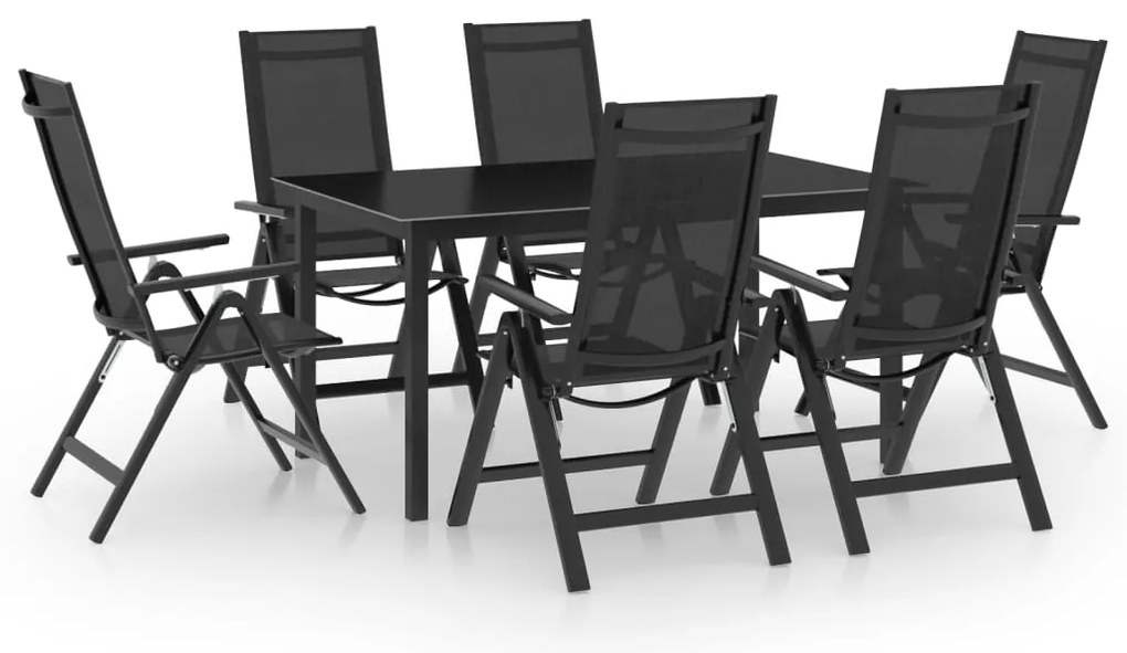 vidaXL Set mobilier de grădină, 7 piese, antracit, aluminiu