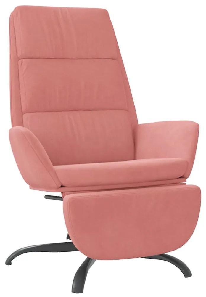 3097912 vidaXL Scaun de relaxare cu taburet, roz, catifea