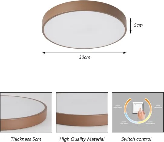 Brilagi - Plafonieră LED POOL LED/36W/230V 3000/4000/6000K 30 cm maro