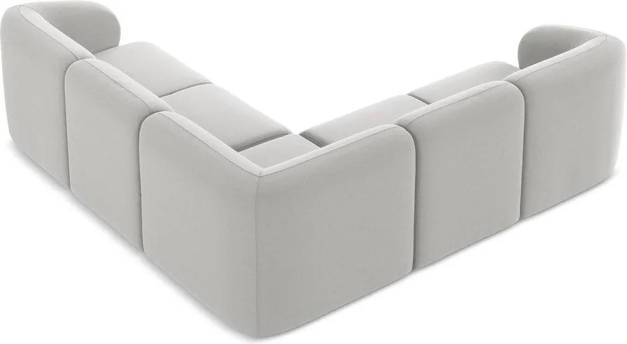 Colțar gri deschis cu tapițerie din catifea Lani – Makamii