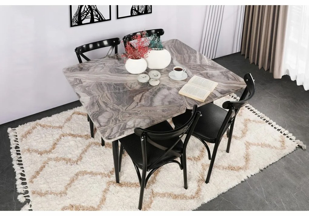 Set de scaune de sufragerie Ekol Black, 4 buc.