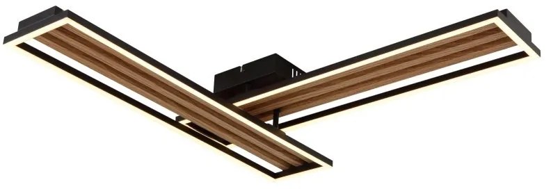 Plafoniera LED riflaj aluminiu cu efect de lemn DAKARI I