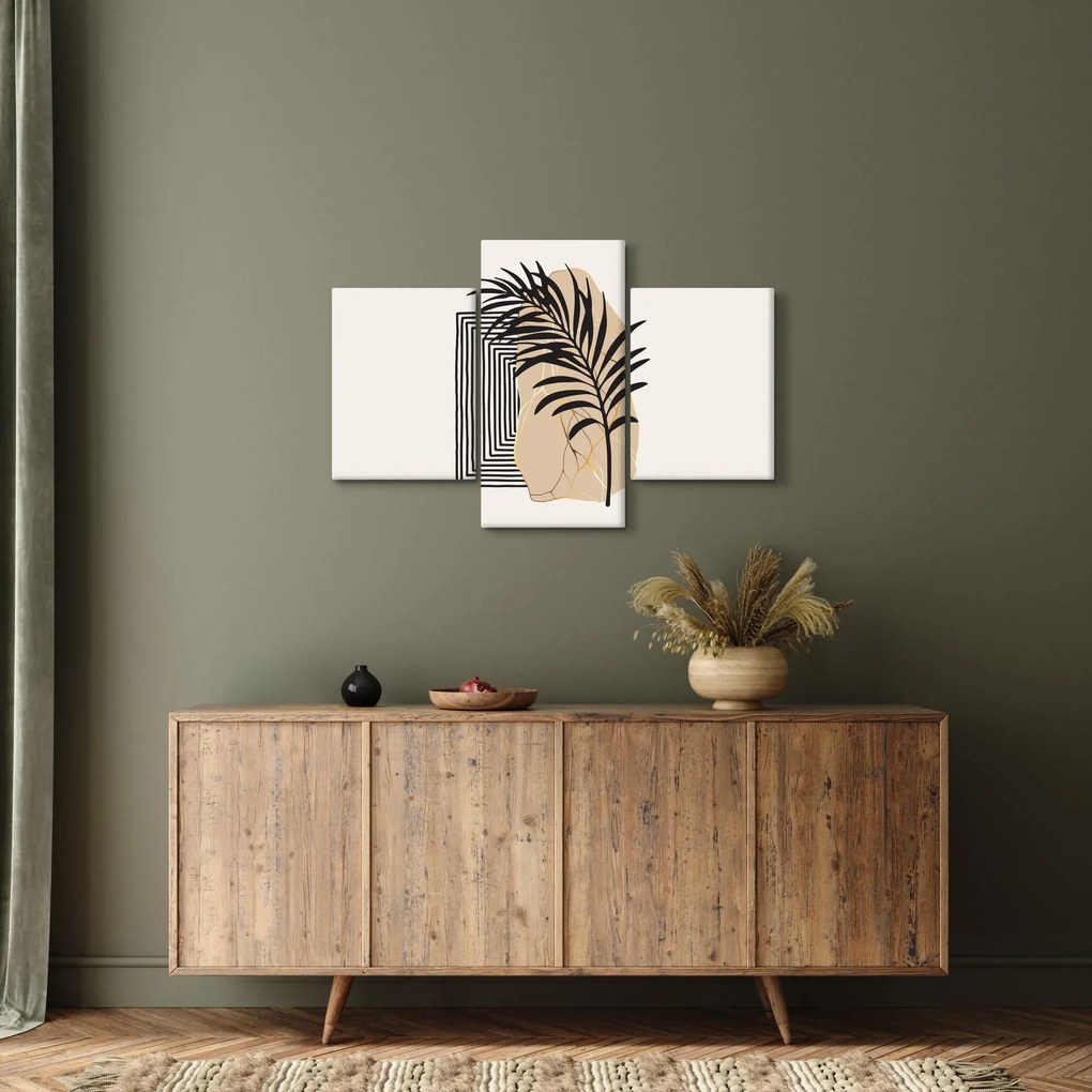 Tablou - Abstracție cu frunze tropicale N⁰3 (90x60 cm)