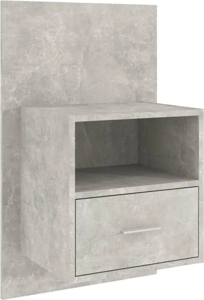 vidaXL Noptieră de perete, gri beton