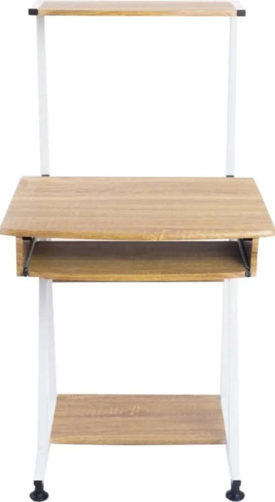 Birou pentru copii Novokids™ Shelf Computer desk, Cadru metalic, Cu raft depozitare si tavita retractabila pentru tastatura, Dimensiuni 60x50x117 cm,