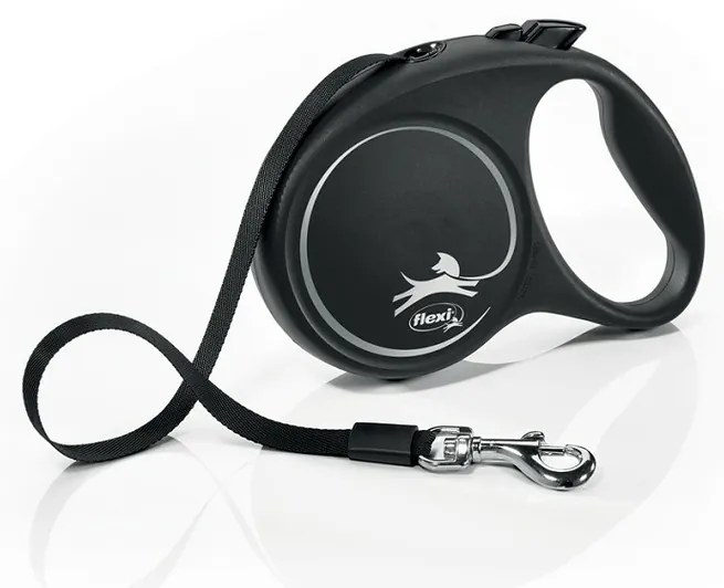 Flexi Lesă auto-înfășurabilă Black Design M, 5 m,25 kg