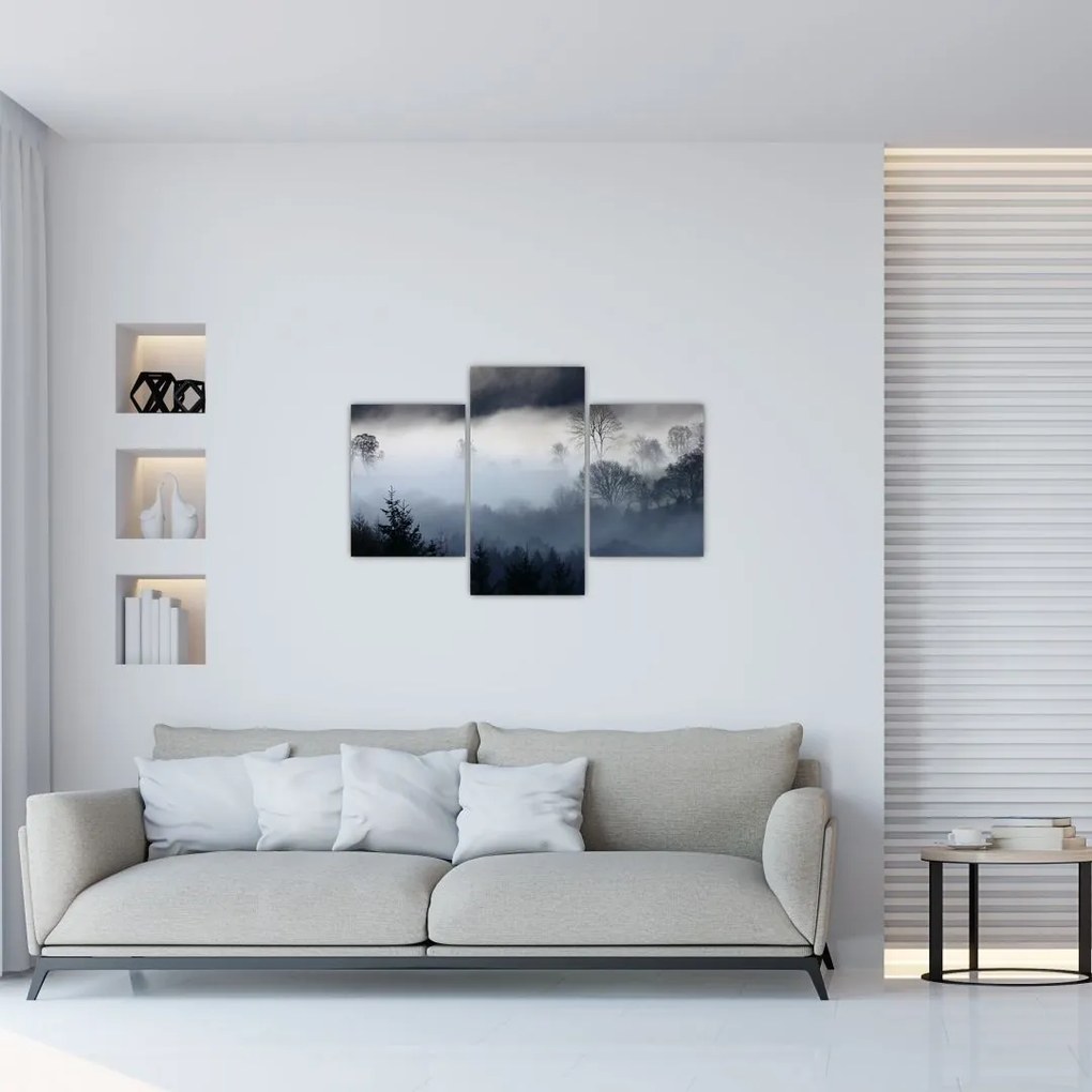 Tablou cu ceță deasupra pădurii (90x60 cm)