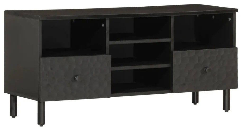 vidaXL Comodă TV, negru, 100x33x46 cm, lemn masiv de mango