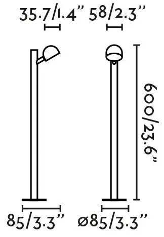Stalp LED iluminat exterior IP65 BROT H-60cm