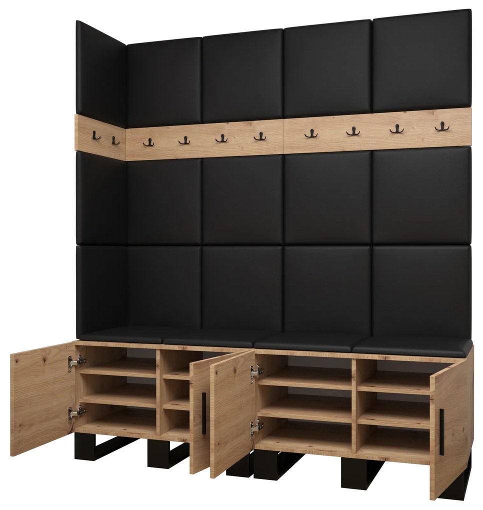 Set mobilier pentru hol Amanda 12 (Stejar artisan + Albastru). 1085961