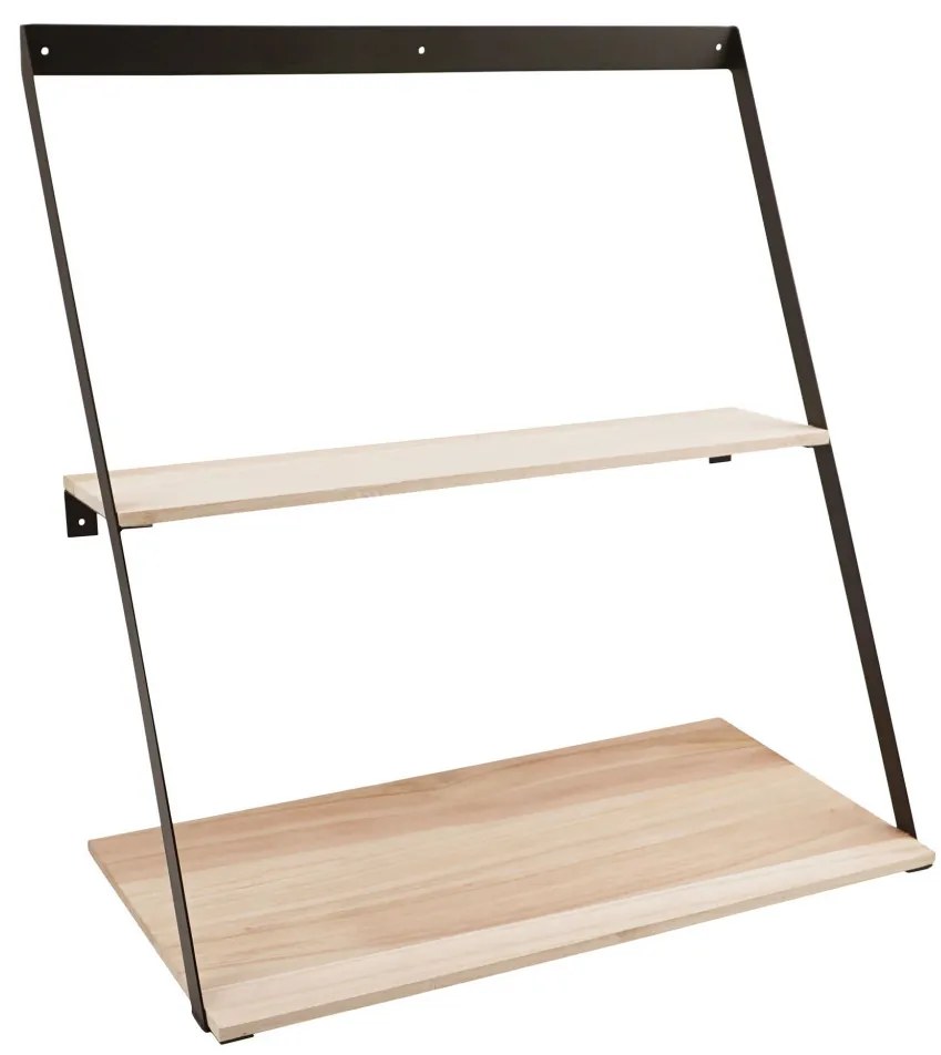 Raft de perete Bern, oțel, pin 50x21x52 cm