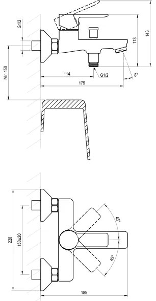 Ravak X070485 - Baterie de cadă SOLAR, crom lucios