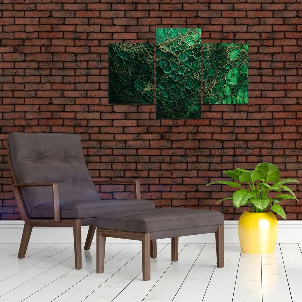 Tablou - Imagine microscopică verde (90x60 cm)