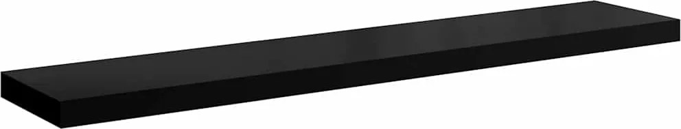 vidaXL Raft perete suspendat, negru extralucios, 120x23,5x3,8 cm, MDF