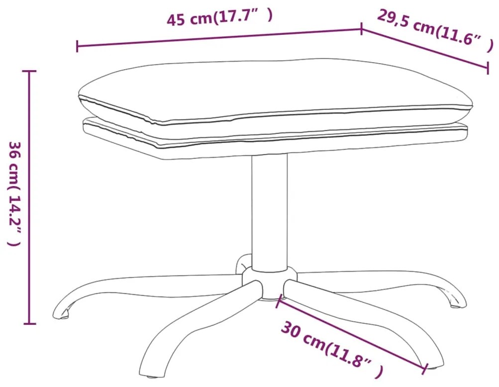 Taburet, maro, 45x29,5x39 cm, piele ecologica lucioasa Maro, Picior negru in forma de stea