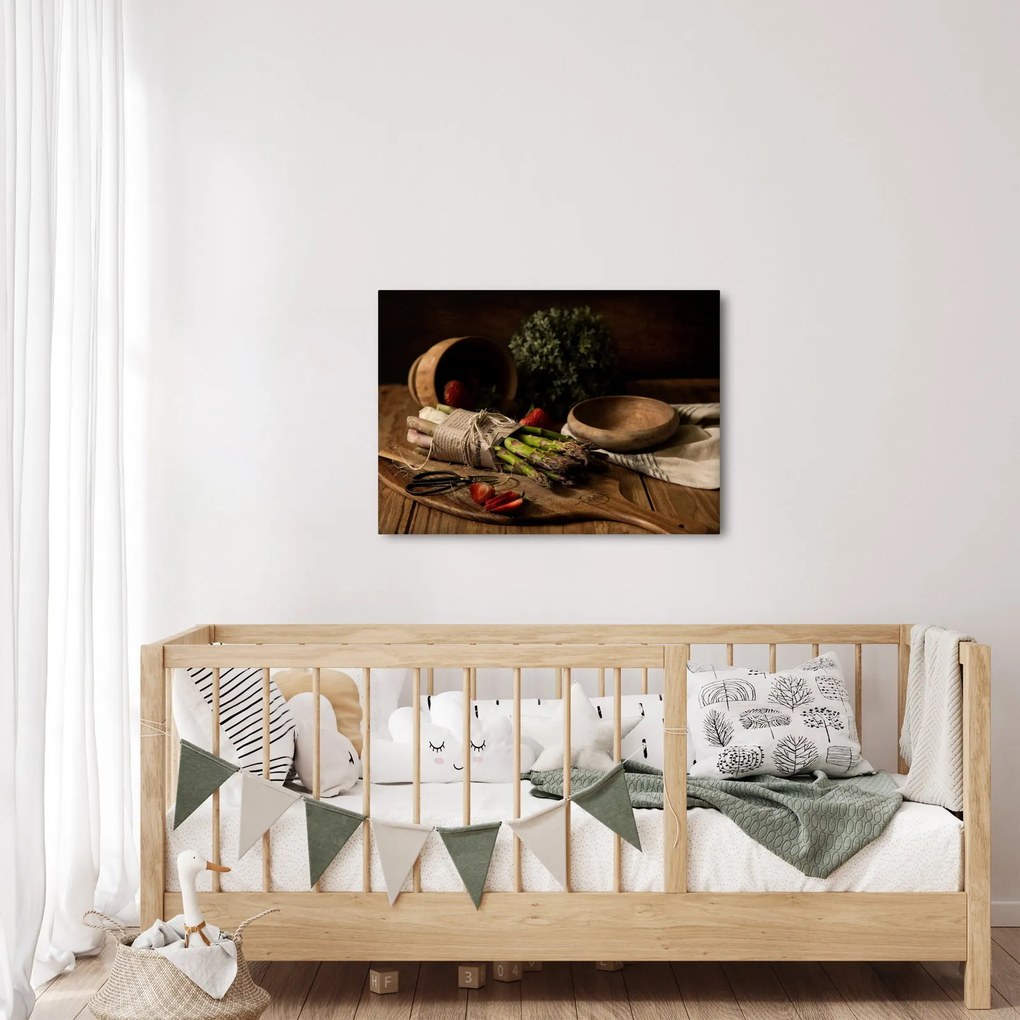 Tablou cu sparanghel pe masă (70x50 cm)