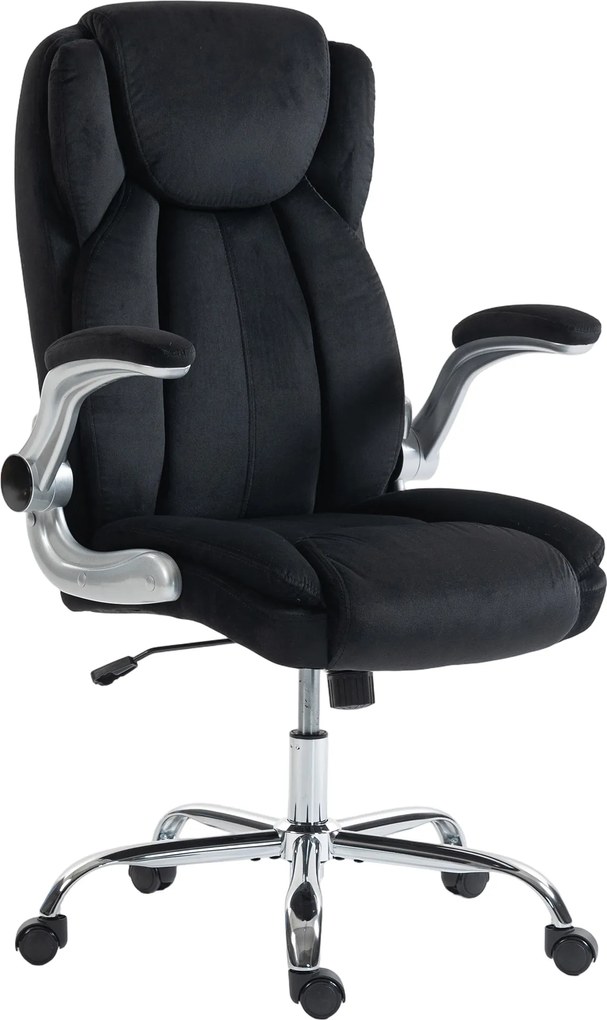 HOMCOM Scaun de birou ergonomic cu spătar înalt brațe rabatabile șezut cu arcuri înălțime reglabilă Negru | Aosom Romania