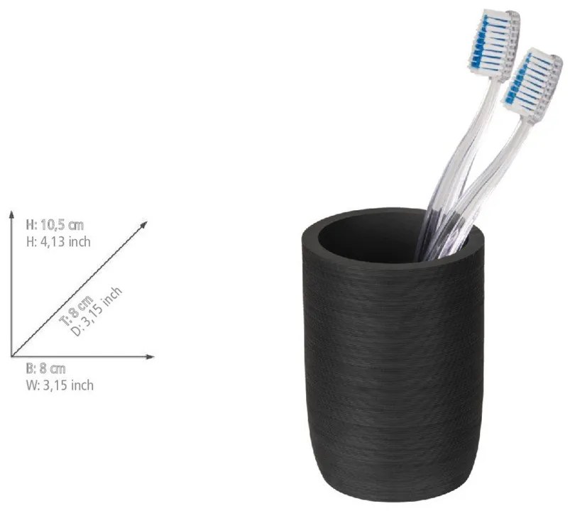 Suport pentru periuța de dinți negru din polirășină Altavalle – Wenko