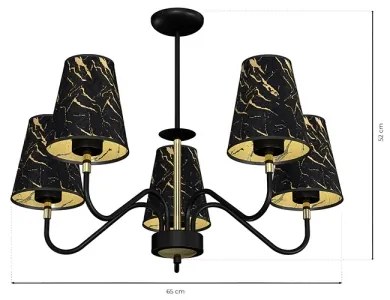 Lustră pe tijă HERMES 5xE27/60W/230V