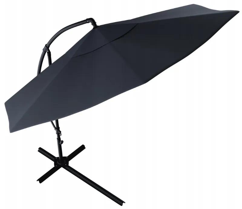Umbrela de gradina pliabila SUNVI 300 cm, gri + ambalare gratuită