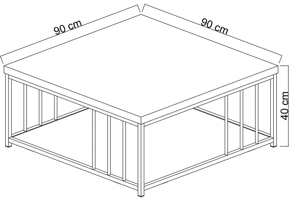 Măsuță de cafea Zenn Walnut and Black