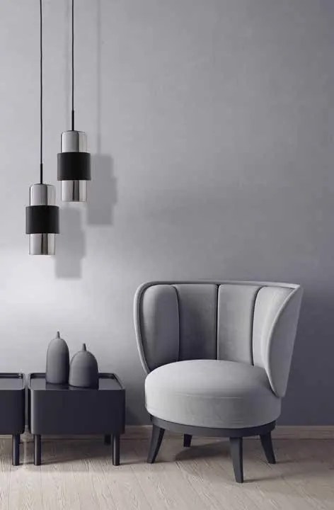 Pendul design modern Venero negru, crom