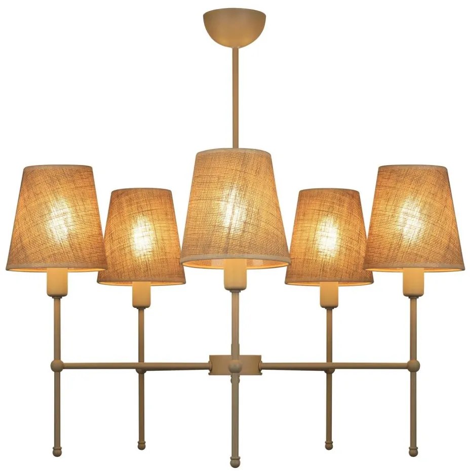 Lustră cu tijă MADELA 5xE14/40W/230V iută/bej
