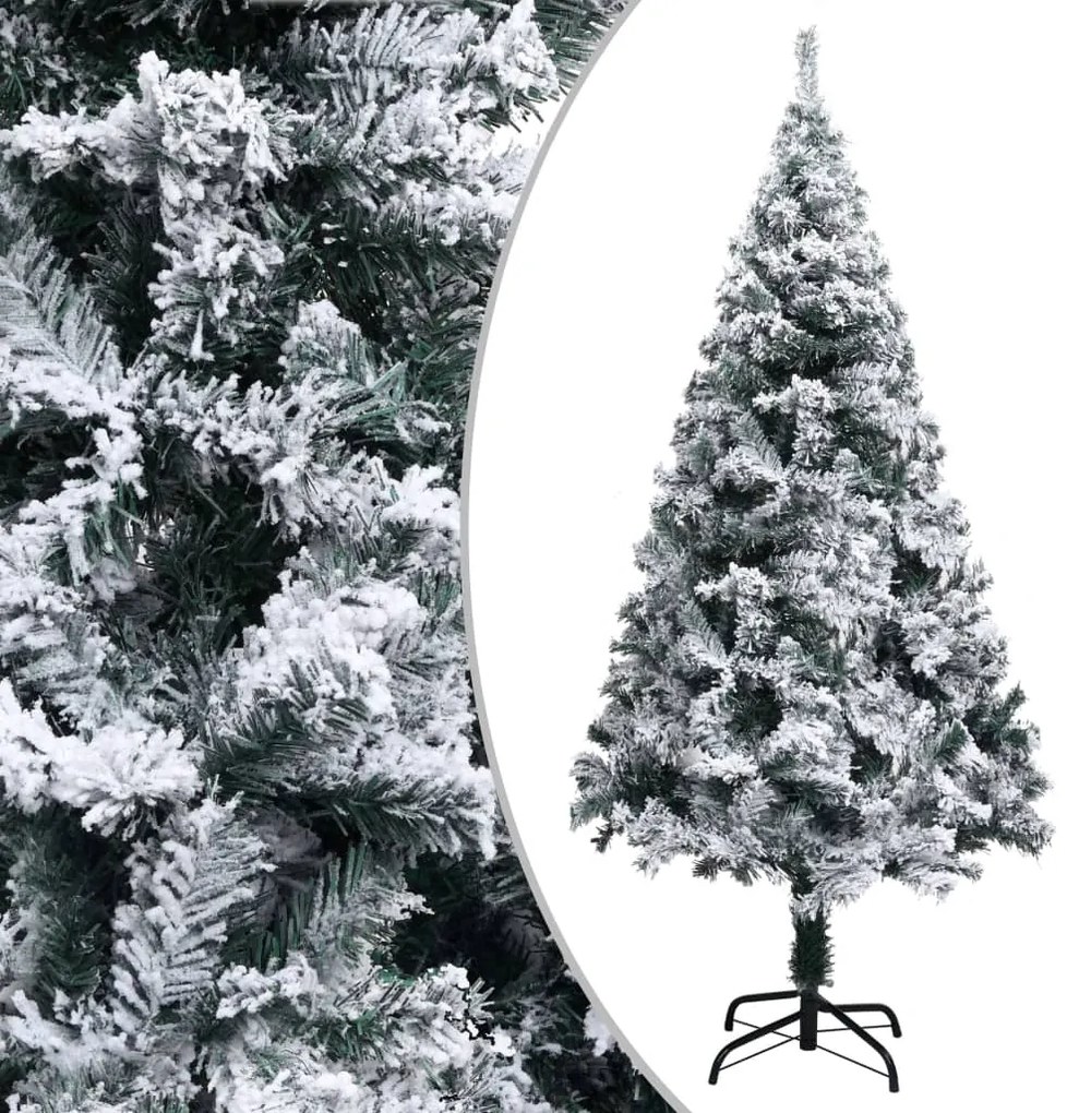 vidaXL Pom de crăciun artificial cu zăpadă, verde, 150 cm, pvc