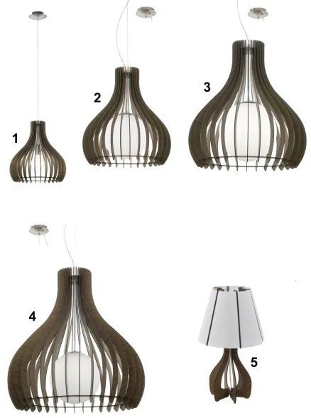 Eglo 96259 - Lustra TINDORI 1xE27/60W/230V