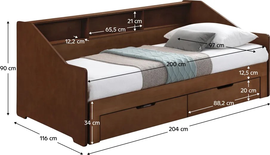 Patul extensibil, nuc, MONETA